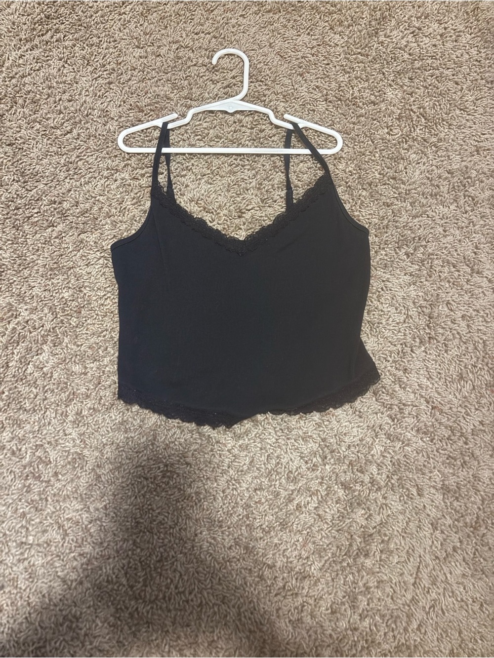 Hollister Black Lace-Trim Crop Cami
